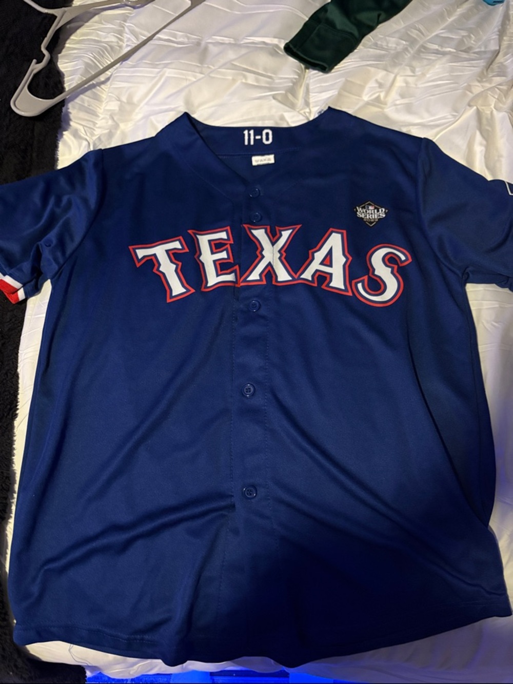 Texas Navy Blue Button-Up Baseball Jersey - Unbranded